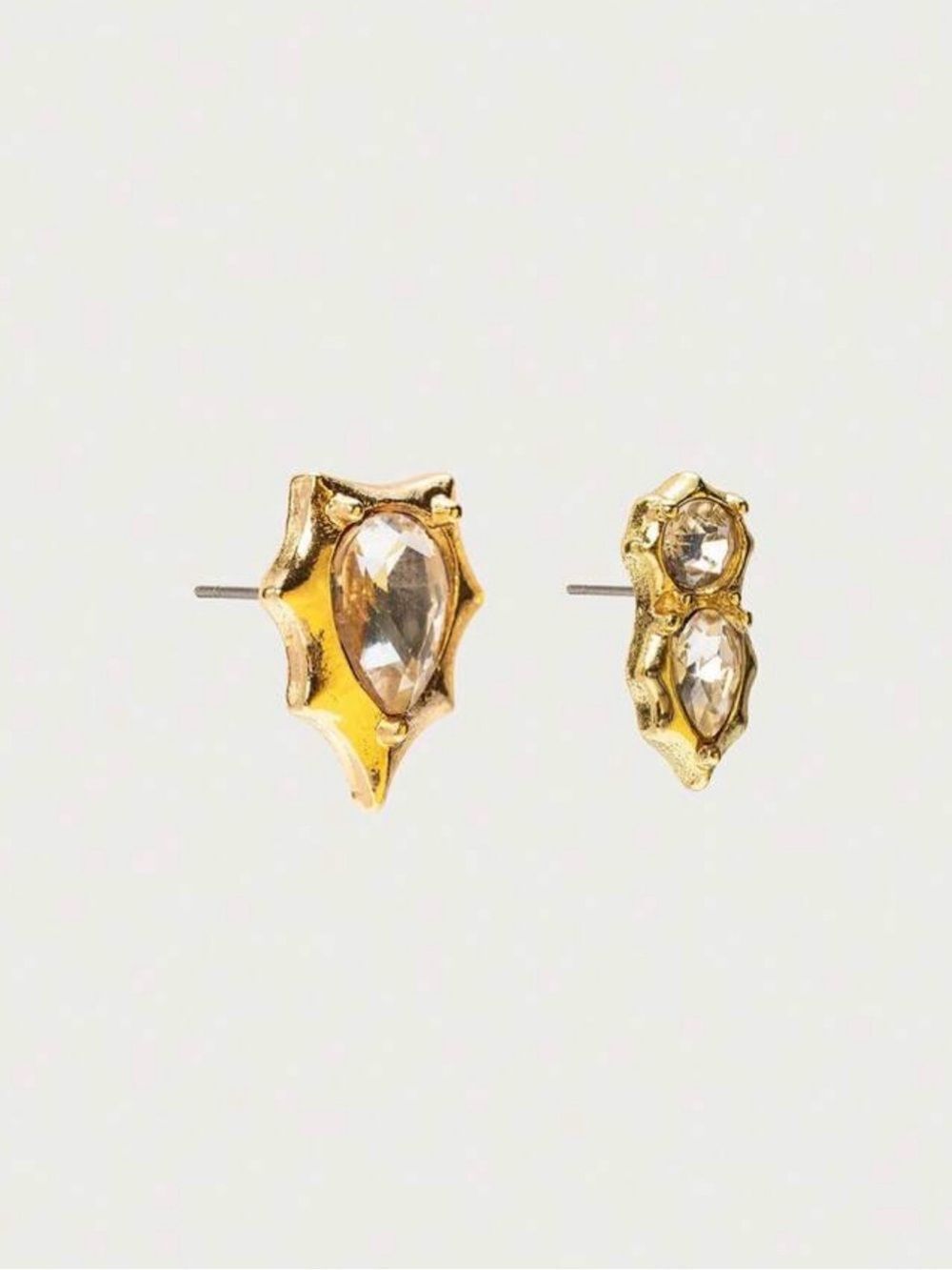 Gold minimalist Stud Earrings A2151 - Picture 1 of 7